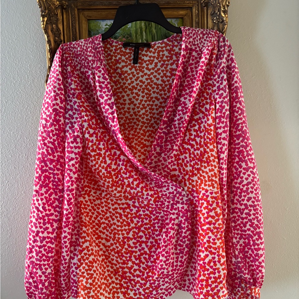BCBGMaxAzria Vibrant Valentine's Day Blouse